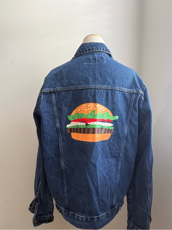 Port Authority Other - Port Authority Denim Jacket Burger King Whopper Logo Embroidered Size Medium